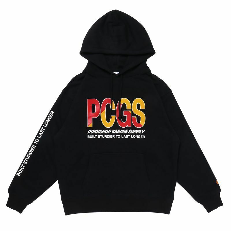 【公式・正規取扱】ポークチョップガレージサプライ PORKCHOP GARAGE SUPPLY BIG PCGS HOODIE  BLACK パーカー ストリート アメカジ ブランド メンズ 送料無料