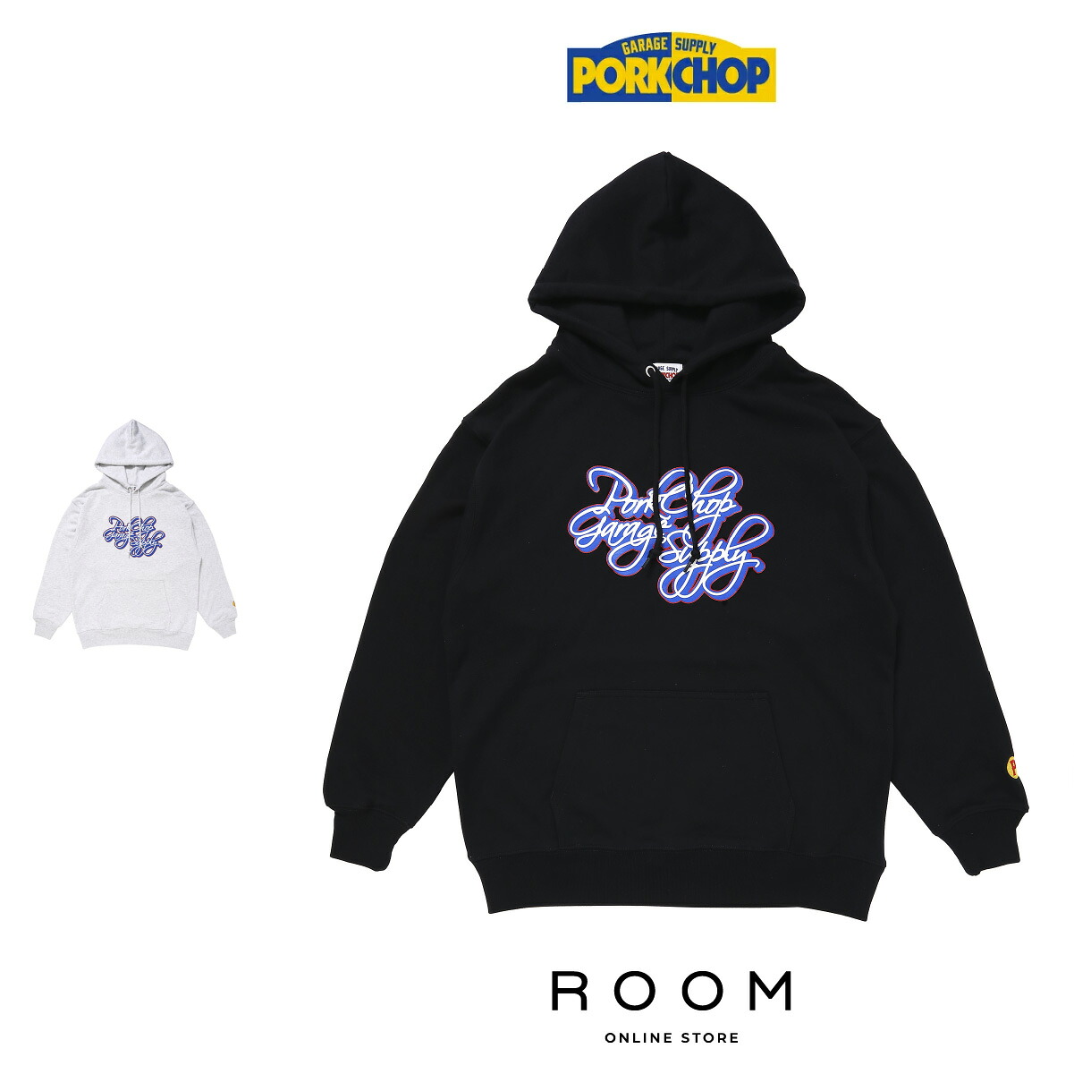 【正規代理店】ポークチョップガレージサプライPORKCHOPGARAGESUPPLYCALLI SCRIPT HOODIE フーディー パーカー スウェット ストリートアメカジブランドメンズ送料無料｜ROOM ONLINE STORE