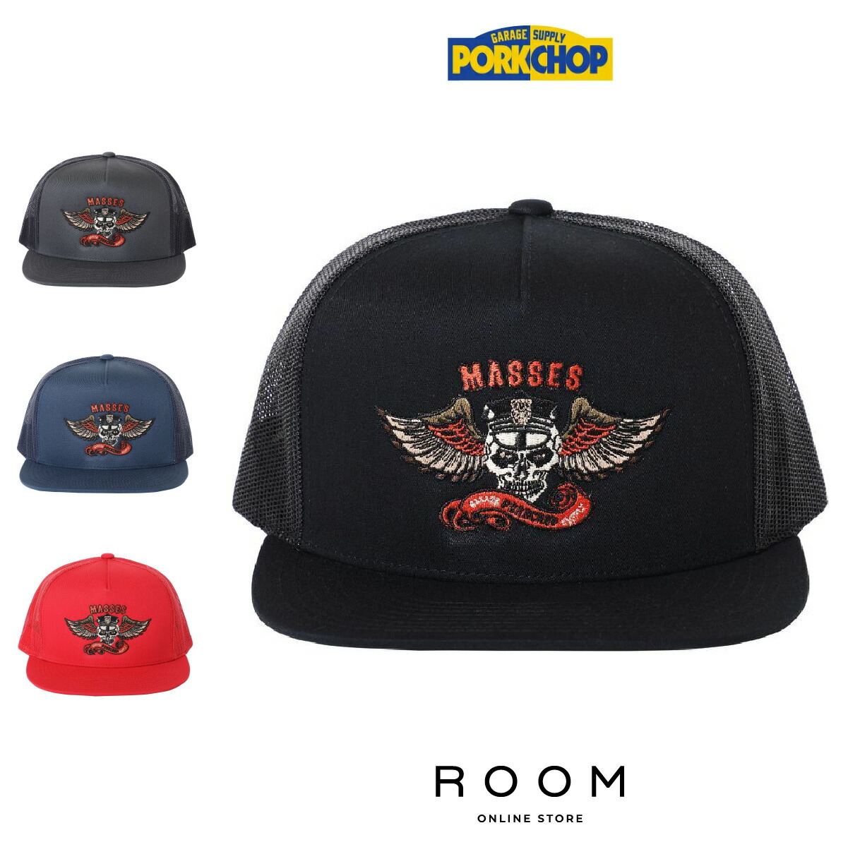 【堅苦しさ・定め事取りまわし】 ポークチョップガレージサプライ PORKCHOP GARAGE SUPPLY MESH CAP EAGLE P 旗がしら 鳥打ち帽 貨物輸送無料