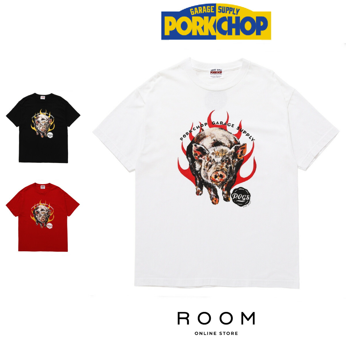 新品 店舗限定 PORKCHOP FRONT PORK POCKET Tシャツ PORKCHOP GARAGE SUPPLY - PORK FRONT TEE 25 | ea