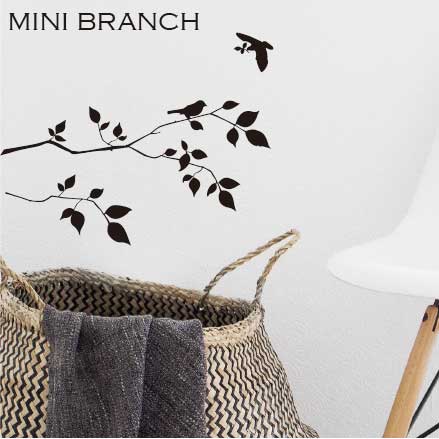 楽天市場 すぐ使える クーポン ウォールステッカー 送料無料 Mini Branch 転写 おしゃれ モノトーン シンプル インテリア インテリアシール ウオールステッカー デコ 壁紙 鳥 木 ナチュラル 北欧 ハッピーツリー カフェ 新生活 お祝い ミニブランチ Deal
