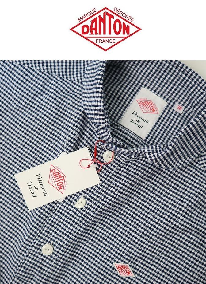 【2026SS】引き換え証客体外 DANTON ダントン OXFORD GINGHAM 定番ショールカラープルオーバーシャツ NAVY/WHITE GINGHAM  #DT-B0282 OXP オックスフォードプルオーバー ネイビーギンガム【Men\u0027s】