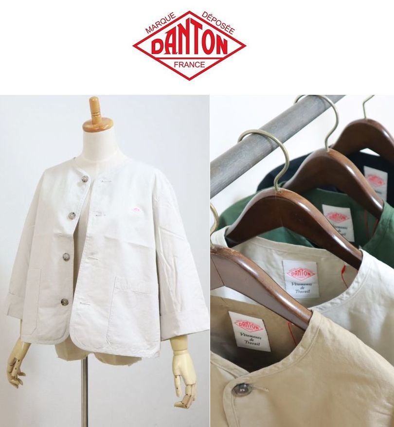 【2026SS】クーポン券客体外 DANTON ダントン 落ち込む校正刷り コットンカラーレスジャケット COLLARLESS SHORT JACKET #DT-A0473 CFD レディース