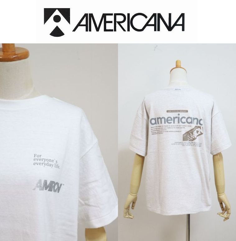 2026春夏 Americana アメリカーナ ベーシック プリントTEE WITH BACK PRINT \"AMRCA\" BRF-808A/1 レディース