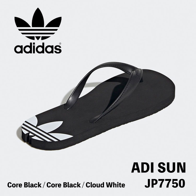 アディダス オリジナルス ビーチサンダル ADI SUN JP7750 アディサン Core Black / Core Black / Cloud White コアブラック クラウドホワイト メンズ レディース シューズ 【中古】未使用品