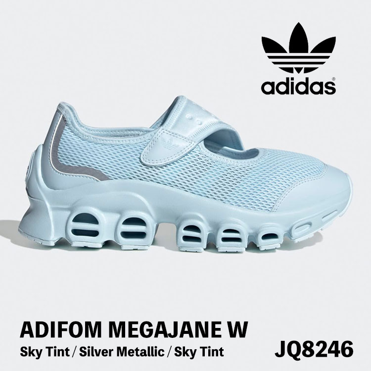 アディダス オリジナルス サンダル adidas Originals サンダル ADIFOM MEGAJANE W メガジェーン JQ8246 Sky Tint / Silver Metallic / Sky Tint スカイ ティント シルバー メタリック スポサン 厚底 メンズ レディース シューズ【中古】未使用品｜ルームセブンジャパン