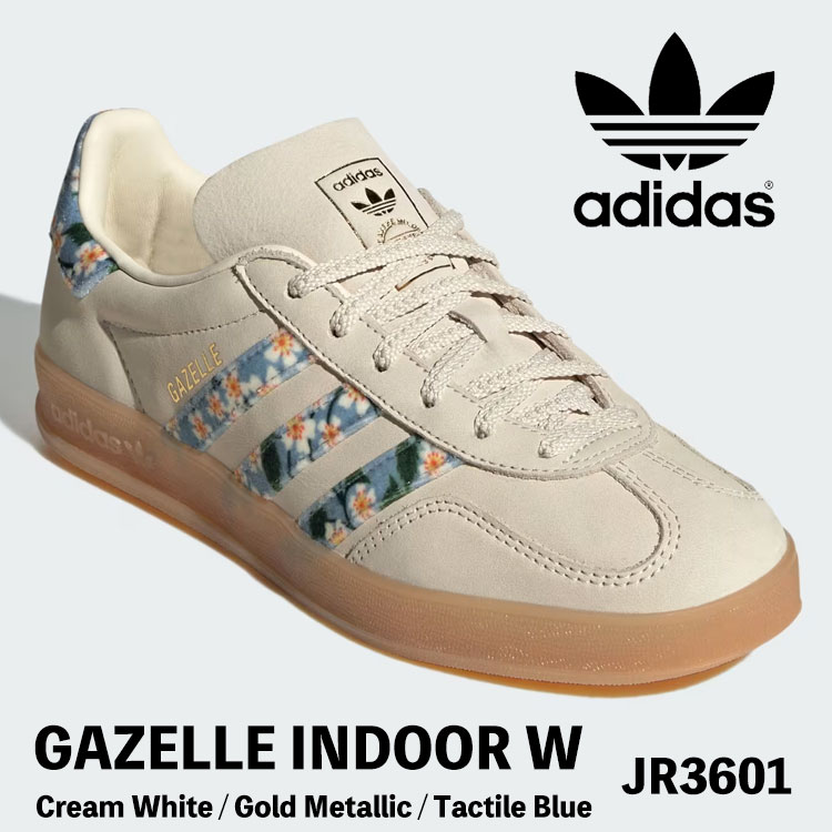 アディダス オリジナルス スニーカー adidas Originals スニーカー ガゼル インドアｘリバティ・ロンドン / Gazelle Indoor × Liberty London JR3601 Cream White / Gold Metallic / Tactile Blue ウィメンズ レディース シューズ【中古】未使用品