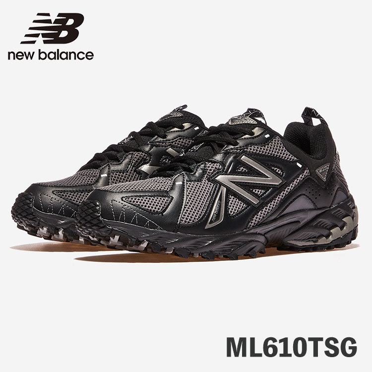 ニュー平衡にする 610 スニーカー New Balance 610 ML610TSG SG GRAY 薄墨色/ BLACK 黒いこと シューズ【中古】未当て嵌める品
