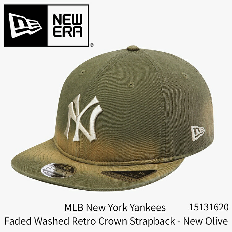 ニューエラ キャップ New Era キャップ New Era RC 9FIFTY Cooperstown New York Yankees / MLB New York Yankees Faded Washed Retro Crown Strapback New Olive クーパーズタウン フェード ウォッシュド レトロ クラウン ストラップバッグ ニュー オリーブ【中古】未使用品｜ルームセブンジャパン