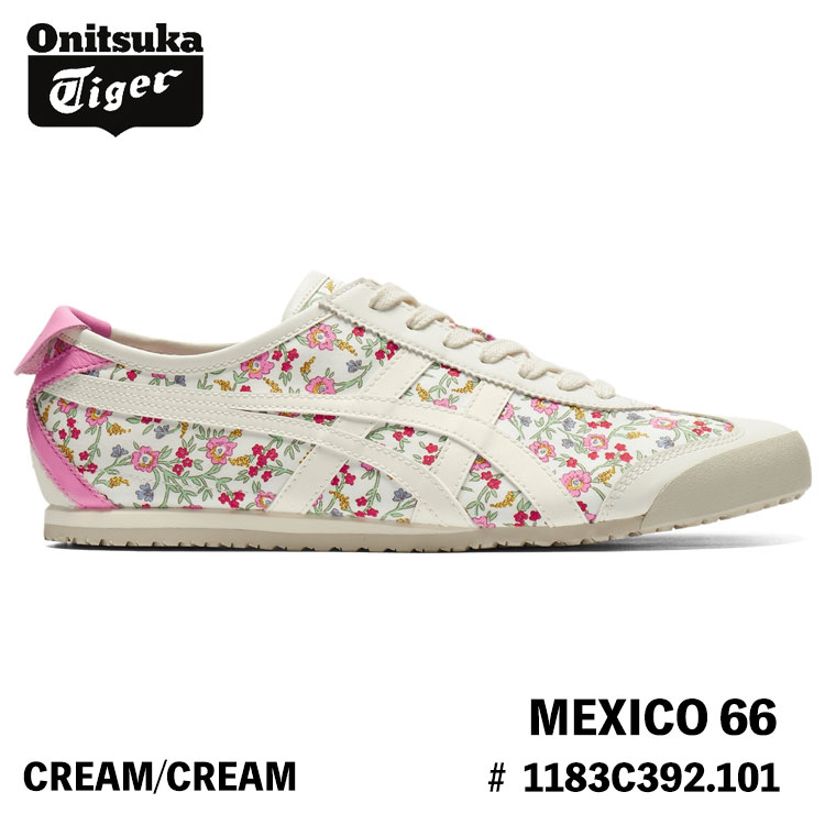 オニツカタイガー スニーカー Onitsuka Tiger MEXICO 66 メキシコ 66 スニーカー 1183C392.101 CREAM/CREAM クリーム 花柄 花がら シューズ レディース