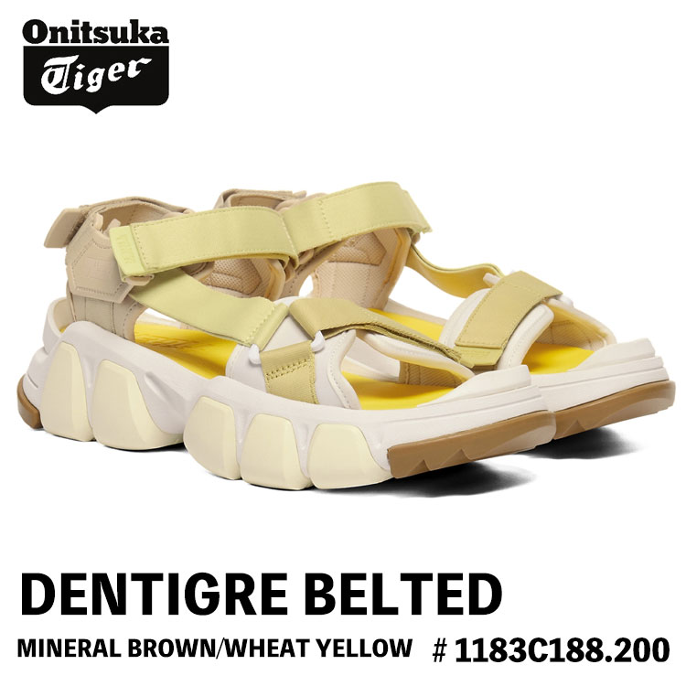 オニツカタイガー サンダル Onitsuka Tiger サンダル レディース DENTIGRE BELTED デンティグレ MINERAL BROWN/WHEAT YELLOW ミネラルブラウン／ウィートイエロー 1183C188.200 シューズ レディース｜ルームセブンジャパン