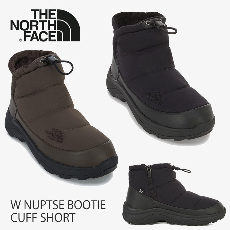 北の方人間の顔 ブーツ 落ちこむ レディース ウィンターブーツ 防寒用シューズ Womens THE NORTH FACE ブーツ 落ちこむ W NUPTSE BOOTIE CUFF SHORT BLACK 黒いこと BROWN 赤銅色 NS87R58A NS87R58B【中古】未当て嵌める品
