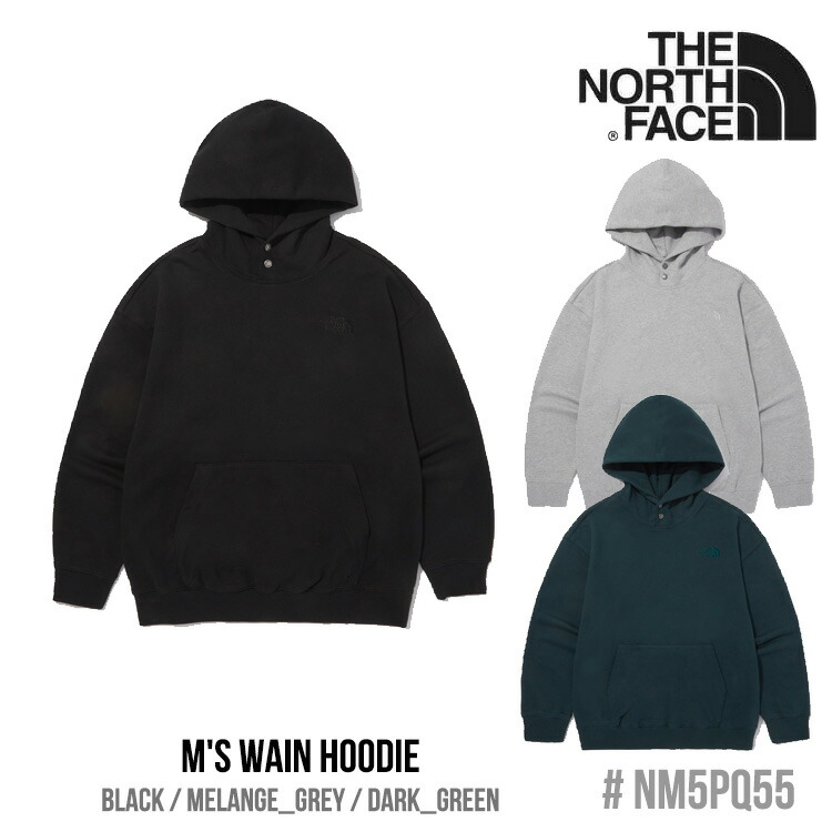 北の方人間の顔 パーカー THE NORTH FACE M\u0027S WAIN HOODIE メンズ 減退 フーディー BLACK 黒いこと MELANGE_GREY メランジグレー DARK_GREEN まっ黒い緑であること NM5PQ55A/B/C お召しもの【中古】未当て嵌める品 パーカー-トップス