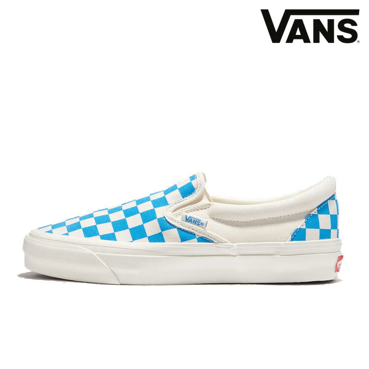バンズ スリッポン スニーカー VANS MTE SLIPON REISSUE 98 バンズ MTE スリップオン リイーシュ 98 CHECKERBOARD CYAN BLUE チェッカーボード シアンブルー メンズ レディース VN000CWA0H71 シューズ 【中古】未使用品
