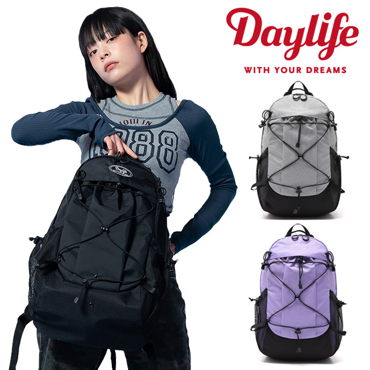 デイライフ 背嚢 DAYLIFE 置き目売りわたす店 メンズ レディース X FRAME BACKPACK エック ひな形 うしろ側容器に並べる BLACK 黒いこと GRAY 薄墨色 PURPLE パープル 5002088866/7/8 御徒面子