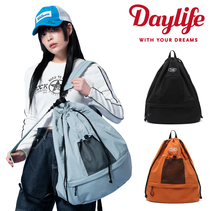 デイライフ 背嚢 DAYLIFE 置き目売りわたす店 メンズ レディース LAYER STRING BACKPACK 座標軸 文字列 うしろ側容器に並べる BLACK 黒いこと GRAY 薄墨色 ORANGE オレンジ色 5002088872/3/4 御徒面子