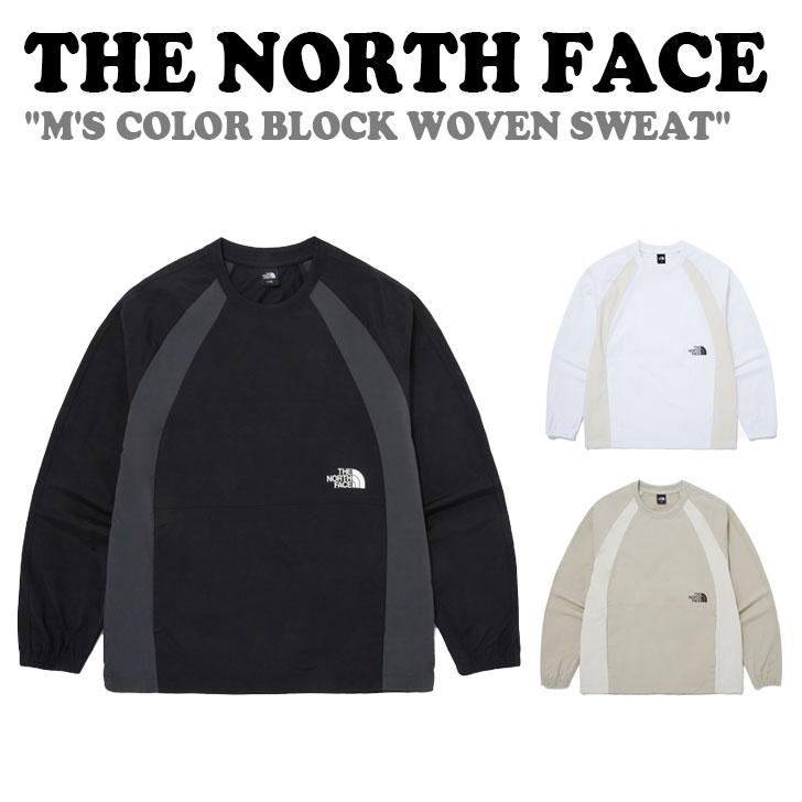 北の方人間の顔 調教師 THE NORTH FACE メンズ M\u0027S COLOR BLOCK WOVEN SWEAT 色つや 立ちはだかる ウブン 流汗 BLACK 黒いこと WHITE 白いこと LIGHT BEIGE ともし火ベージュ NM5MQ02A/B/C 御召しもの【中古】未当て嵌める品