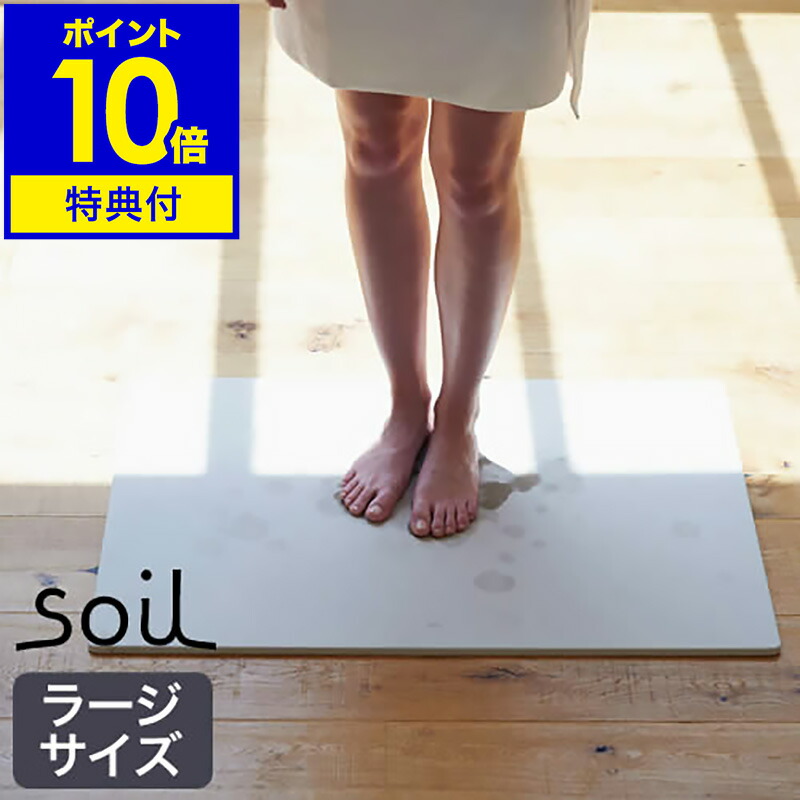 【特典付き】珪藻土バスマット ソイル soil 大判 大きい バスマット ラージ 珪藻土 日本製 速乾 おしゃれ Lサイズ 二人 2人 足ふきマット 足拭きマット L 特大 二人用 新築祝い【ポイント10倍 送料無料】 ［ soil バスマットラージ ］