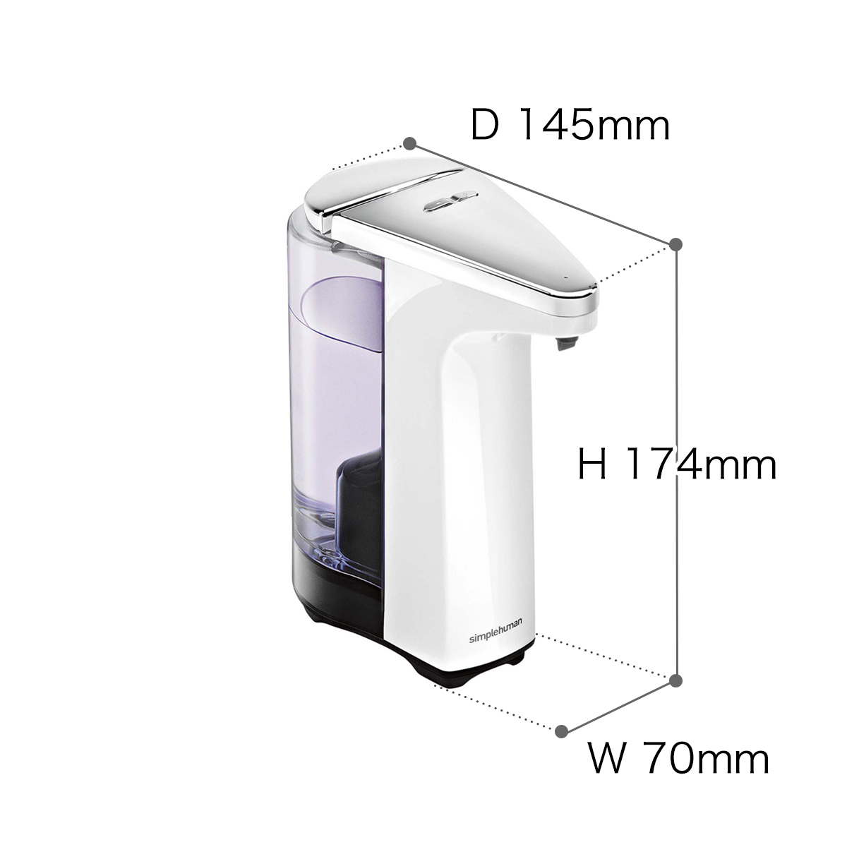 シンプルヒューマン ソープディスペンサー 自動 おしゃれ センサーポンプ キッチン サニタリー 自動 St1018 送料無料 Simplehuman センサーポンプソープディスペンサー 237ml ホワイト Clinicalaspalmeras Com