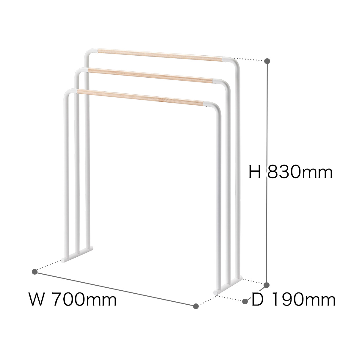 Tosca トスカ 横から掛けられるバスタオルハンガー 3連 バスタオルハンガー Roomy ラック 大判 空気清浄機 サニタリー収納 掛け時計 ベランダ パンツハンガー ウッド タオル バスタオル ハンガー ナチュラル シンプル 山崎実業 Yamazaki トスカ ホワイト 4735 ポイント