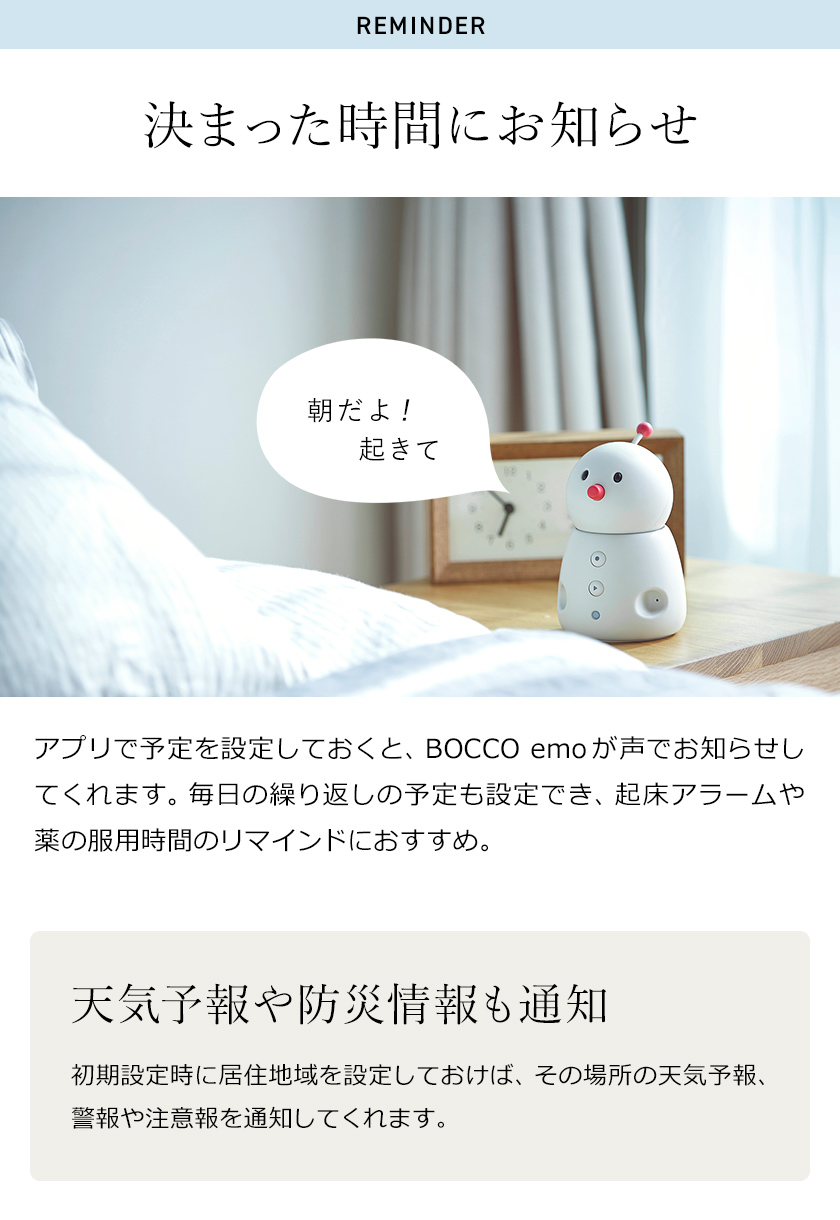 見守り ロボット 留守番 コミュニケーション BOCCO emo ボッコ エモ+