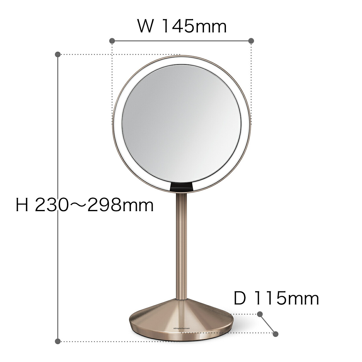 正規販売店 シンプルヒューマン 鏡 ミラー センサーミラー メイク 自然光 10倍鏡 角度調節 卓上ミラー 化粧鏡 ライト付き おしゃれ 女優ミラー Led 照明付き 充電式 折りたたみ式 折り畳み 拡大鏡 St3004 St3010 送料無料 Simplehuman Sensor Mirror Mini