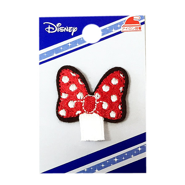 新品未使用　ディズニー　ランタンポシェット　ミニー　刺繍ワッペン　リボン ワッペン ディズニーミニーマウス ミニー＆リボン(S) | ワッペン