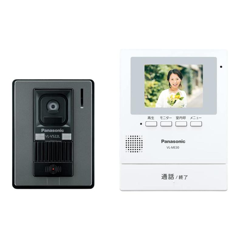 パナソニック テレビドアホン 電源コード式 自動録画機能付 手動録画 増設モニター 室内通話 モニター3.5型カラー液晶 玄関子機 露出型 LEDライト VL-SE30KLA