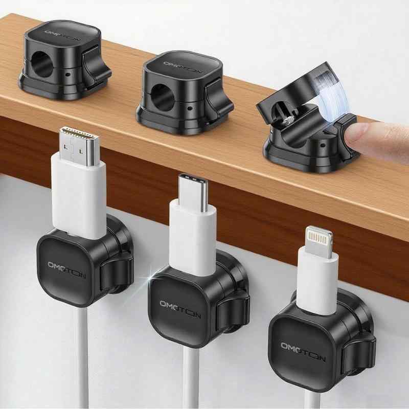 楽天市場】【3色6個SET】片付かないスマホの充電ケーブルを机に
