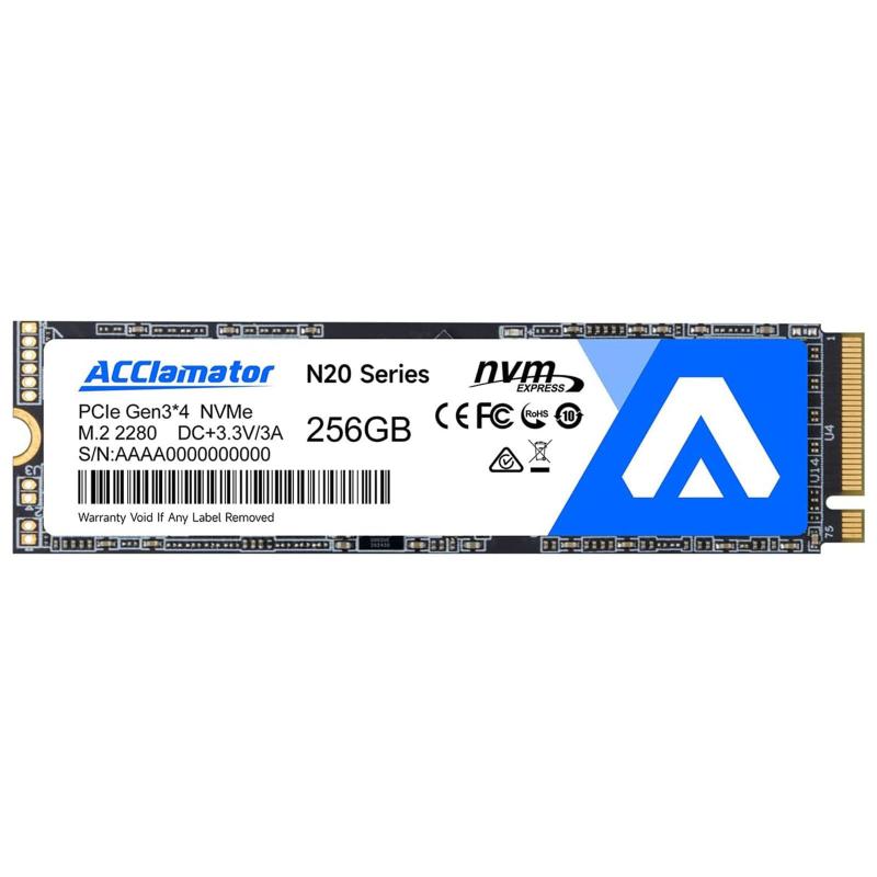 Acclamator N20 M.2 SSD 256GB NVMe1.3 2280 PCIe Gen 3.0×4 読込最大2000MB/秒 内蔵SSD 3D NAND召しかかえる SLC現ナマ積み上げる