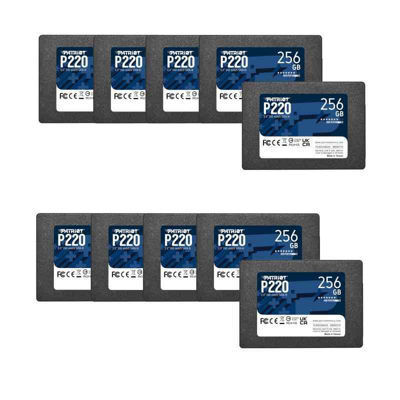 Patriot P220 256GB Internal SSD - SATA 3 2.5\u0026quot; - Solid State Drive Retail 10 Pack - P220S256G2510