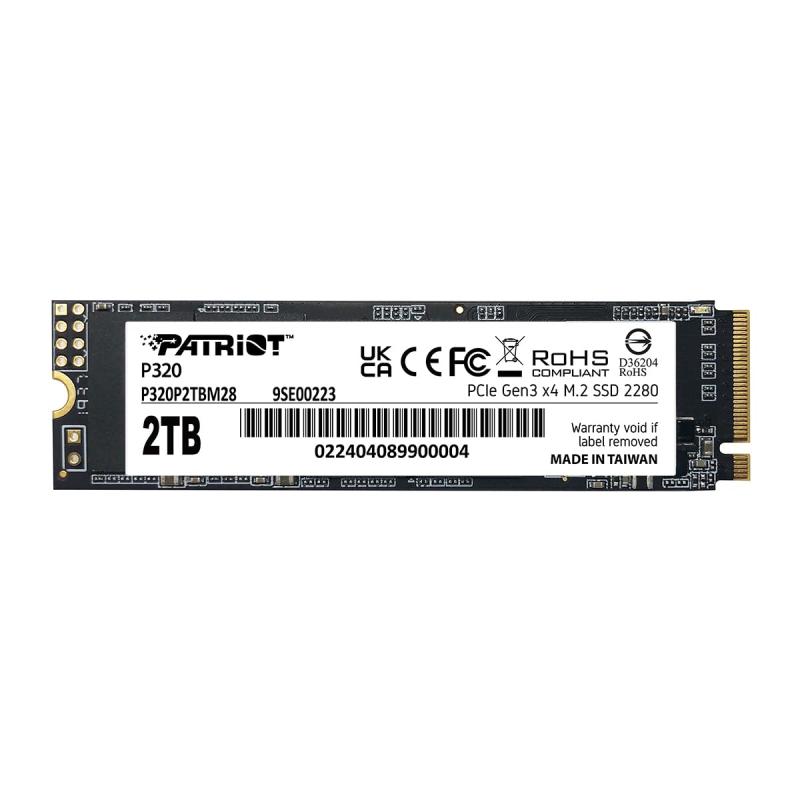 Patriot P320 2結核症 Internal SSD - NVMe PCIe Gen 3x4 - M.2 2280 - Solid State Drive - P320P2TBM28