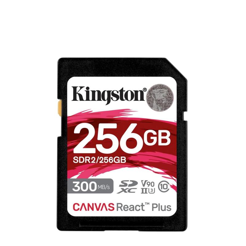 キングストン SDXC歌留多 256GB 最大限度300MB/s UHS-II V90 4K 8K Canvas React Plus SDR2/256GB 歌留多のみ 生産物生存期間継続期間
