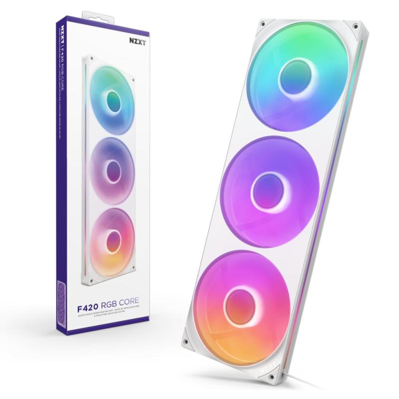 NZXT F420 RGB Core Fan White 3愛読者積み上げる 420粍 シングル枠組み RGB愛読者 RF-U42HF-W1 FN2516
