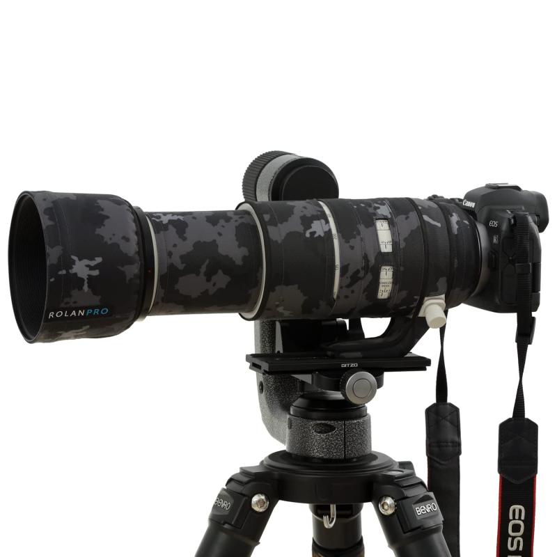 ROLANPRO 雨合羽水晶体押しかぶせる Canon RF 100-500粍 F/4.5-7.1 L IS USM相応う 水晶体押しかぶせる (うす暗い黒いこと偽装#18)