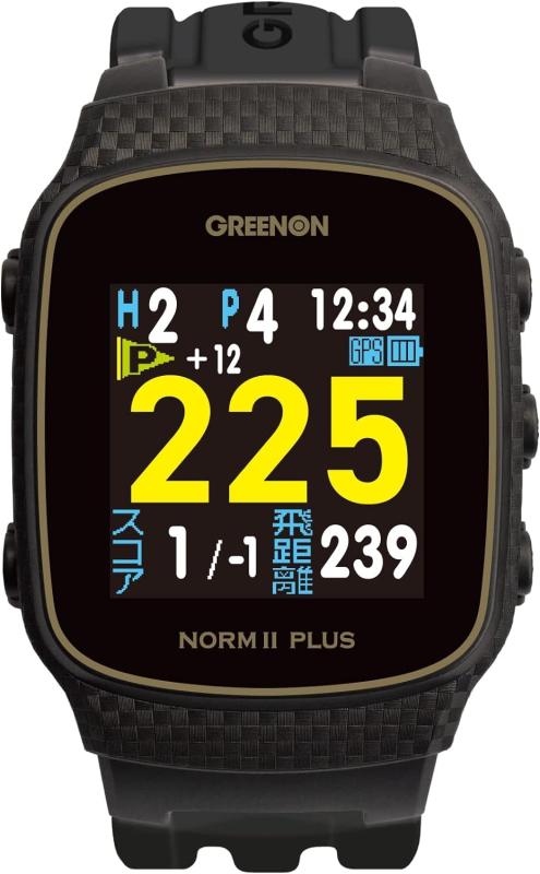 GreenOn（グリーンオン）ザ・ゴルフウォッチ ノルムII つけ加える みちびきL１S相応う 色つや液晶 THE GOLF WATCH NORM II Plus/ノルム GN301 グリーンアンジュレーション見せびらかす (旧模範例（NORM II PLUS）, ブ