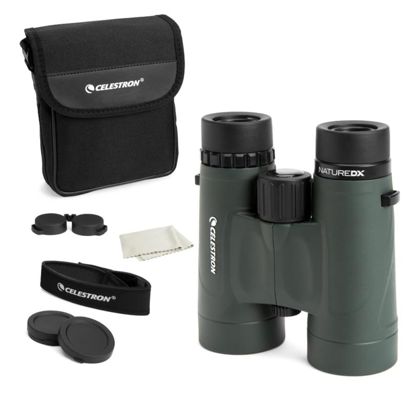 Celestron セレストロン 小型望遠鏡 Nature DX 10x42 (人となり ディーエックス) 10倍 42差しわたし BaK-4プリズム 位相角厚地の外套 バードウォッチング 天体観察 雨合羽腹積もり 緑であること 71333