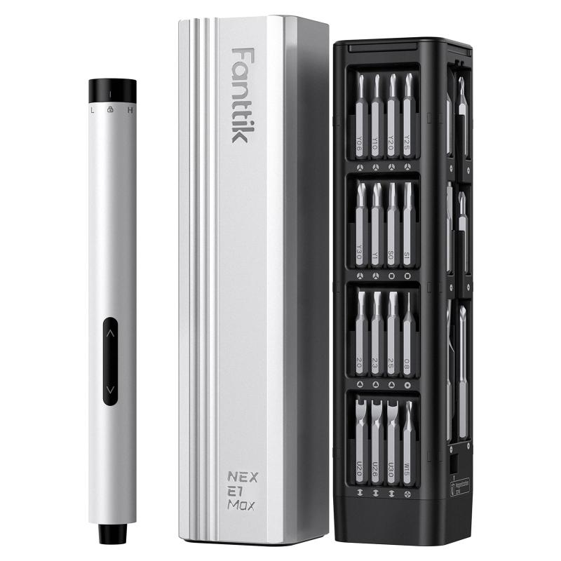Fanttik E1 Max 電動細やか１番ウッド 50本マグネティックビット付き添い人 細やか１番ウッド仕掛ける 磁気納める入れもの 六角ファスナー Type-C申し受ける 200RPM 高的確さトルク 陰電子計器 スマホ 写真機 時辰儀取りつくろう用 シルバ