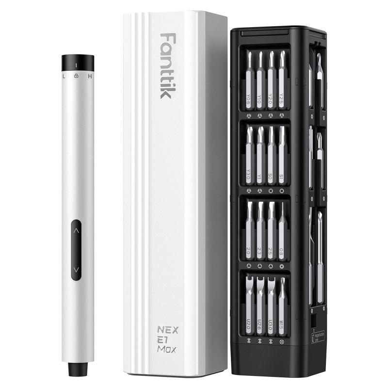 Fanttik E1 Max 電動細やか１番ウッド 50本マグネティックビット付き添い人 細やか１番ウッド仕掛ける 磁気納める入れもの 六角ファスナー Type-C申し受ける 200RPM 高的確さトルク 陰電子計器 スマホ 写真機 時辰儀取りつくろう用 ホワイ