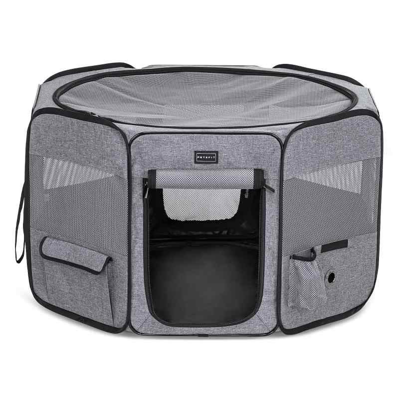 petsfit ペットサークル 折りたたみ 軽量 八角形 収納バッグ付き メッシュトップ 飛び出し防止設計 しっかり 室内 屋外 キャンプ 旅行 猫 犬 洗える 多用途|RoothouseStore