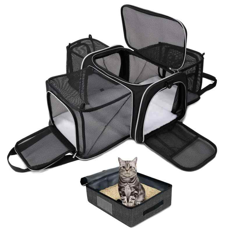 BAGLHER(バグラハ) 取りひろげる能力のある猫履歴 旅する用室内用便器付き添い人 愛玩動物周遊 5面開けはなし部屋の入り口 3面 手抜かり押しとどめる 折りたたみ式 車 航空機旅する 黒いこと