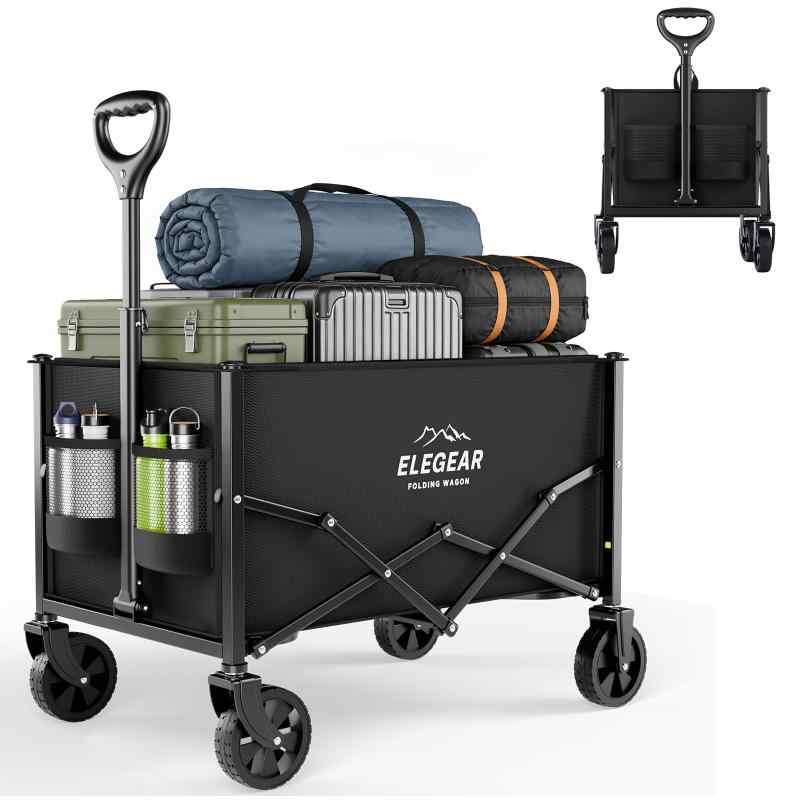 Elegear 持ちはこび手押し車 持ちはこび手押し車 120L 耐荷重100kg 軽さ 折りたたみ 軽さパウダーコンパクト心積もり 身寄り用 買い出し 難民キャンプ アウトドア 手押し車 たわい無い日常使い走り