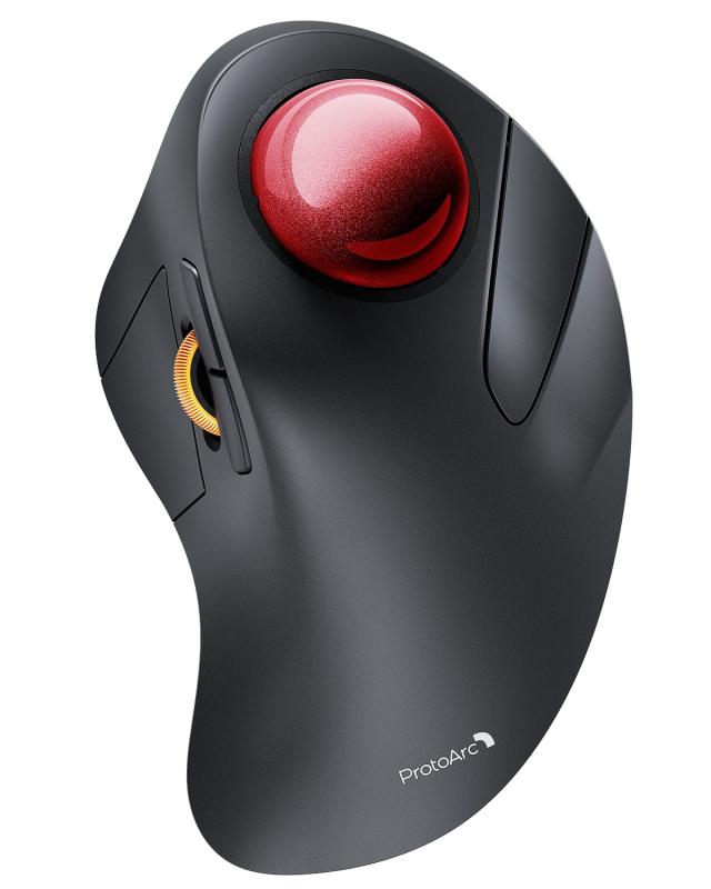 ProtoArc EM03 NL トラックボールマウス 人差し指 静音 無線 2.4GとBluetooth両対応 3台同時接続 ワイヤレスマウス トラックボール USB充電式 中指操作 6ボタン 5段階DPI切替 Windows/mac/iOS/Andr
