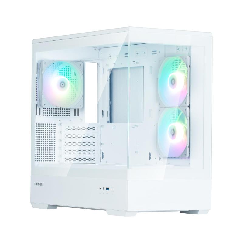 ZALMAN P30 White V2 CS9090 ミニタワー型PCケース - Micro-ATX/Mini-ITX対応、GPU長420mmまで収納、上面360mmラジエーター対応、ARGB付属ファン3基搭載|RoothouseStore