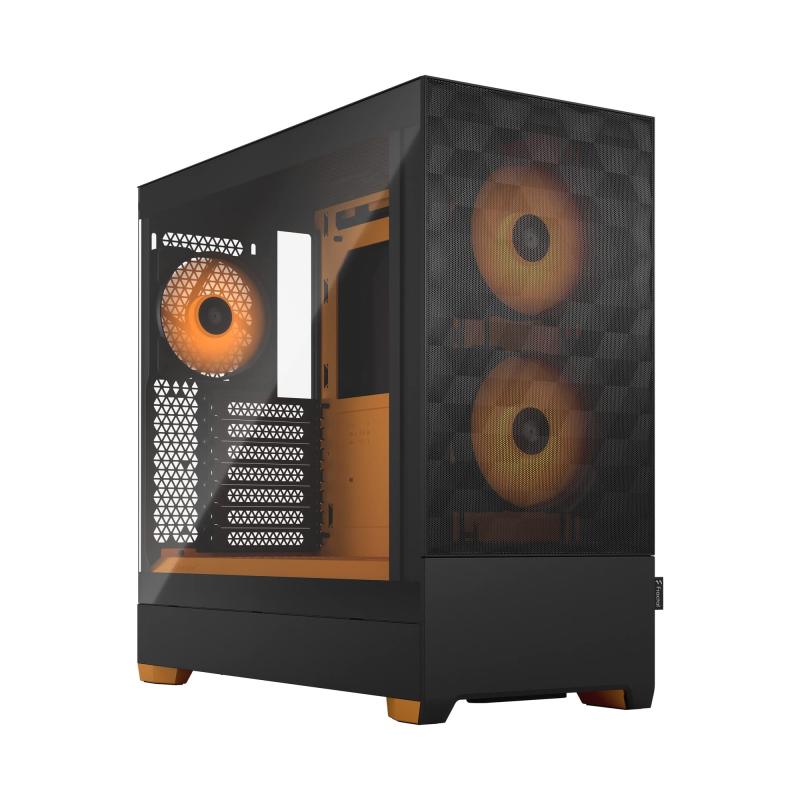 Fractal Design Pop Air Orange 真っただ中円柱型パソコン入れもの FD-C-POR1A-05 CS8007 - ヘキサゴンメッシュフロントパネルやとい入れるの大気圏流通重視腹積もり、ATX/mATX/ITX相応う、GPU長405粍まで封じこめる能力のある、前