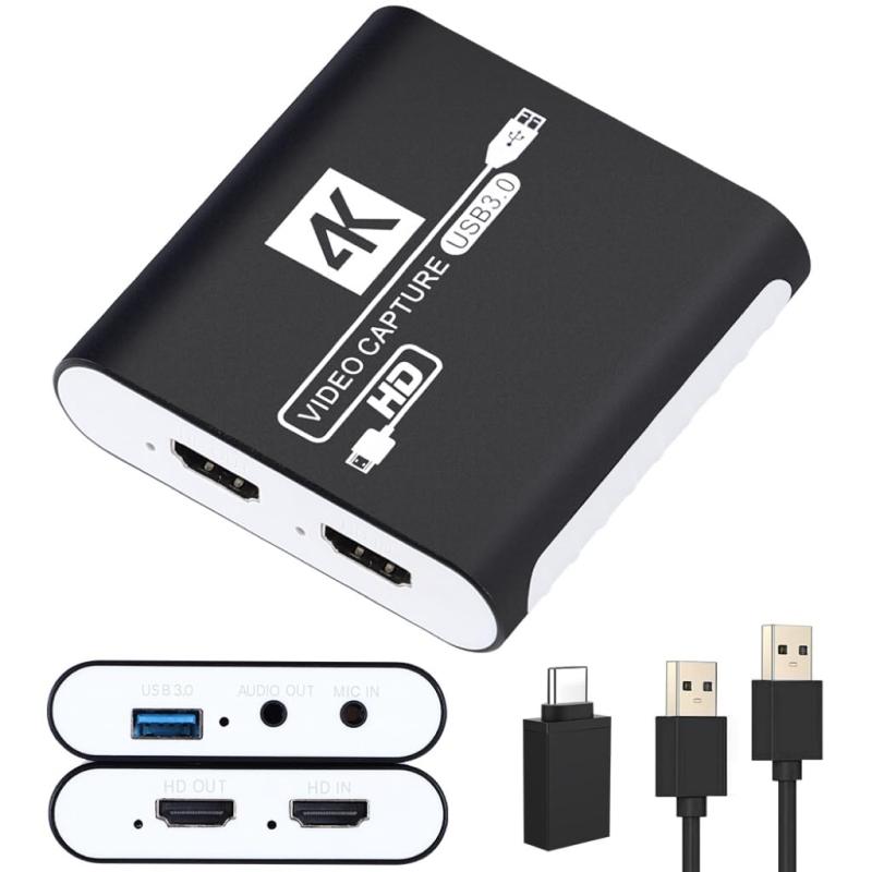 HDMI キャプチャーボード Switch相応う 4K 通り手形スルー相応う 1080P 60FPS USB 3.0 弾丸道路伝わらす ビデオゲームキャプチャー ゲーム盤 パソコン/なおなお書き4/なおなお書き5/Xbox/Wii U/webカメラ/スマートフォン相応う Windows 7/8