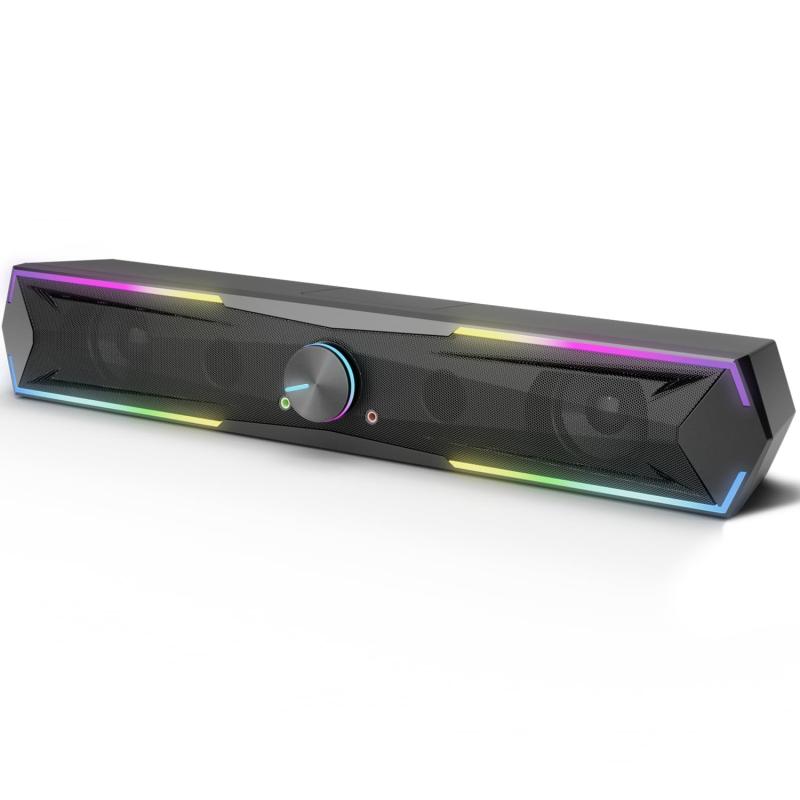 PCスピーカー サウンドバー 10W RGB ゲーミングスピーカー 六つのスピー 3661995_0.jpg