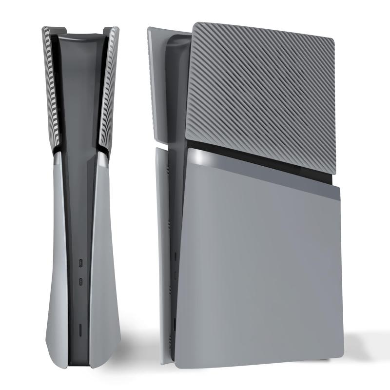 eXtremeRate eXcover ps5 Slim デジタル版相応う 取り替えっこ用飾りつけ取りまかなう書き割り（上下取りまかなう+通気孔付き添い人側面ダイアログボックス＆うしろ側一皿）【薄墨色】