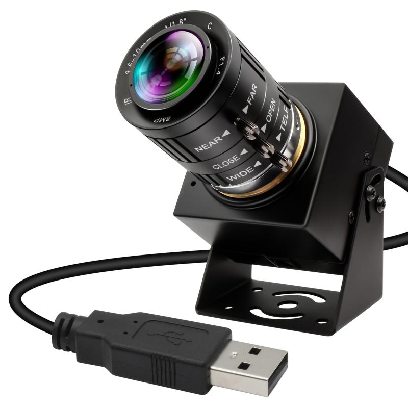 ELP 48MP USBカメラ 8K Ultra HD USBウェブカメラ 3.6-10mm 3倍光学ズーム CSマウントレンズ付き コンピューター用 Lightburn Cam プラグアンドプレイ Windows Linux MAC Raspberry