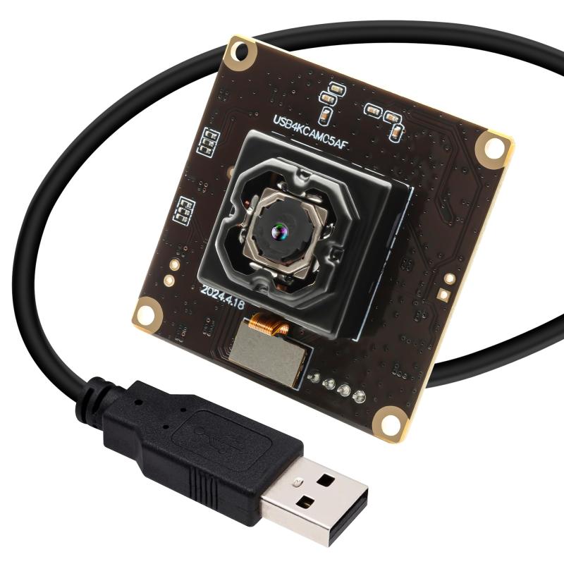 ELP USB カメラ 手ぶれ補正 オートフォーカス USB カメラモジュール 4K 車両カメラ IBIS 安定化 11MP USB カメラ 90 度歪みなしレンズ付き プラグアンドプレイ マシンビジョン 産業用ロボットビジョ